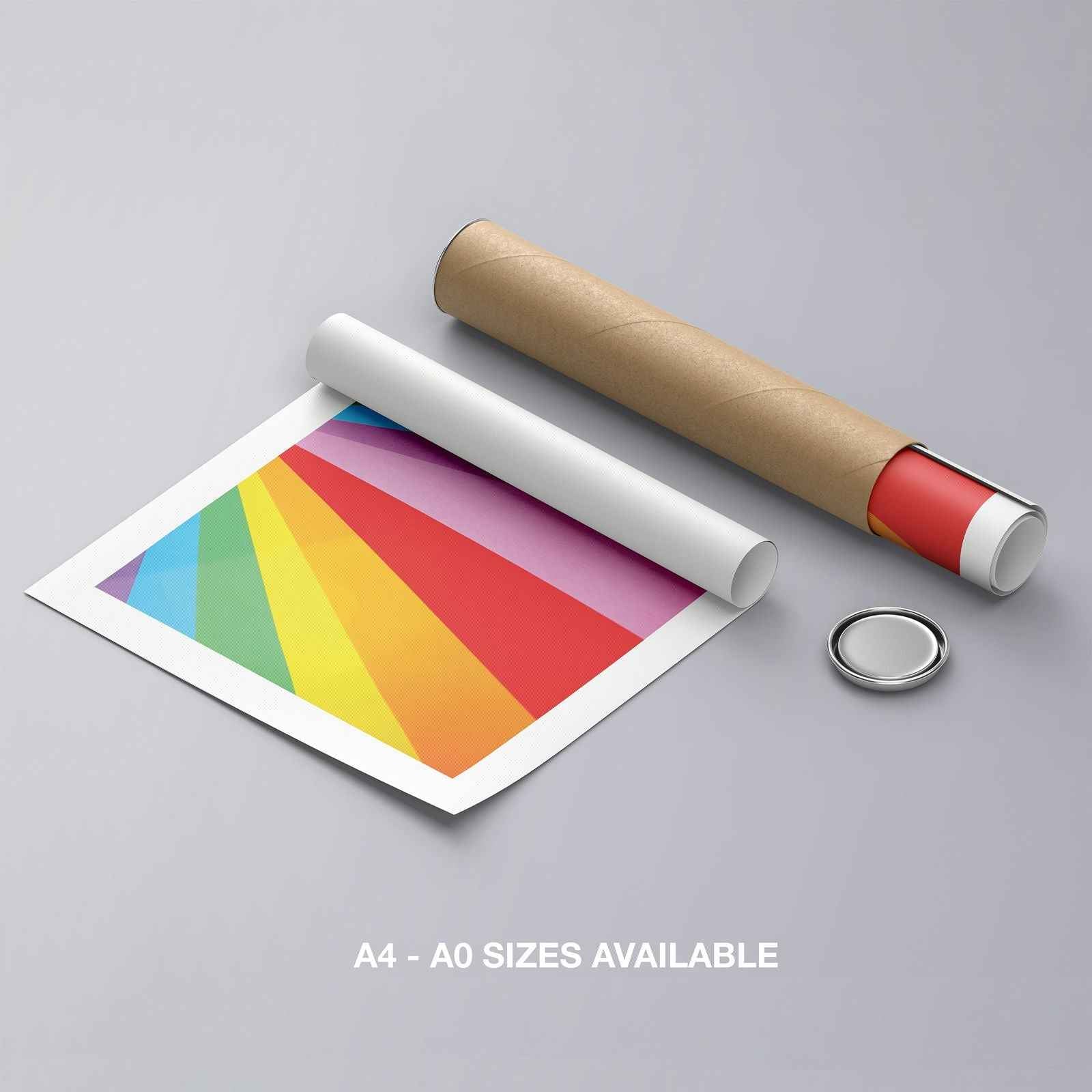 Colourful Abstract Rainbow Pride Lines - Rolled Poster Wall Art Print - House Prints
