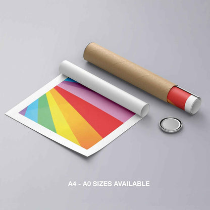 Colourful Abstract Rainbow Pride Lines - Rolled Poster Wall Art Print - House Prints