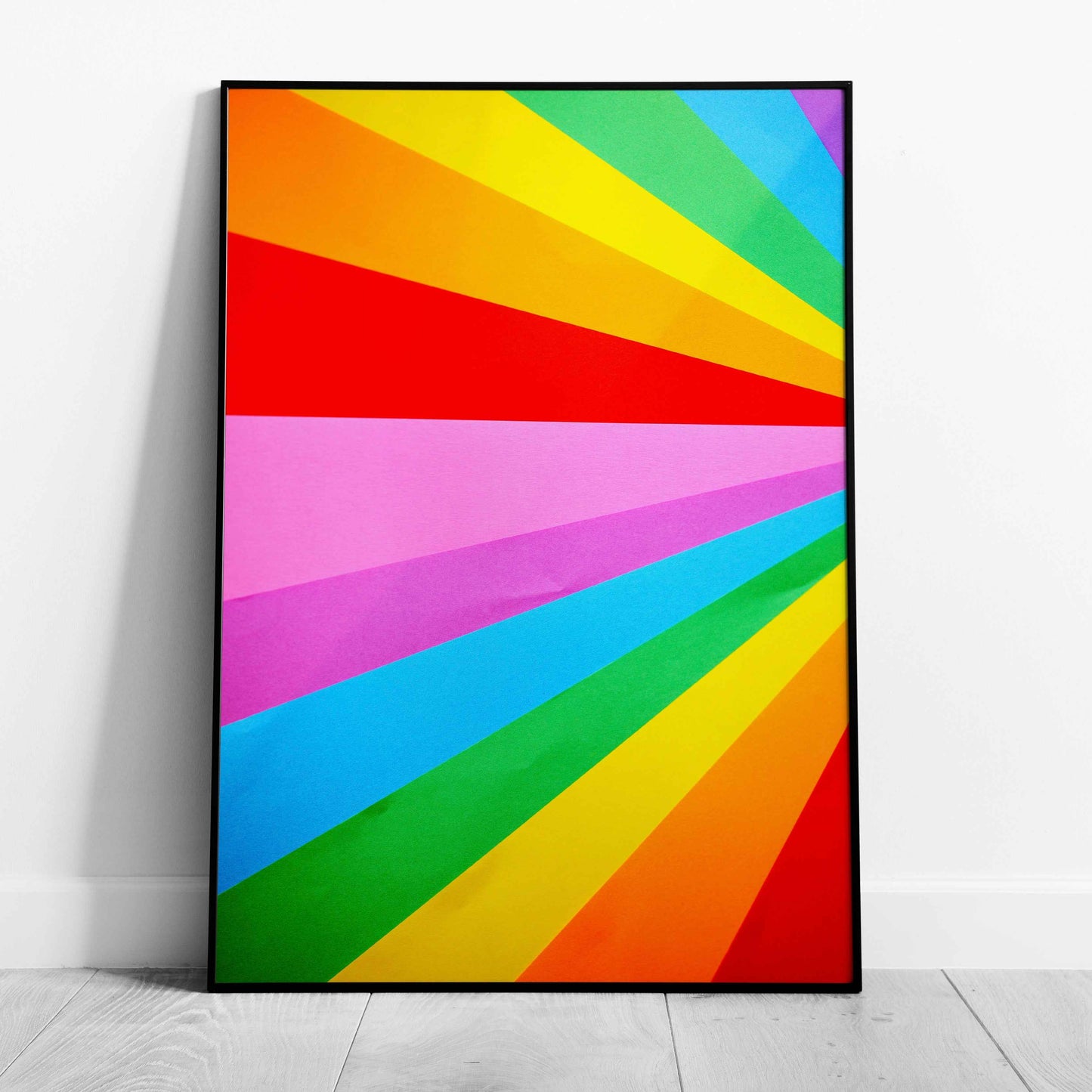 Colourful Abstract Rainbow Pride Lines - Rolled Poster Wall Art Print - House Prints