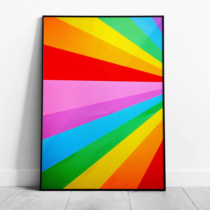 Colourful Abstract Rainbow Pride Lines - Rolled Poster Wall Art Print - House Prints
