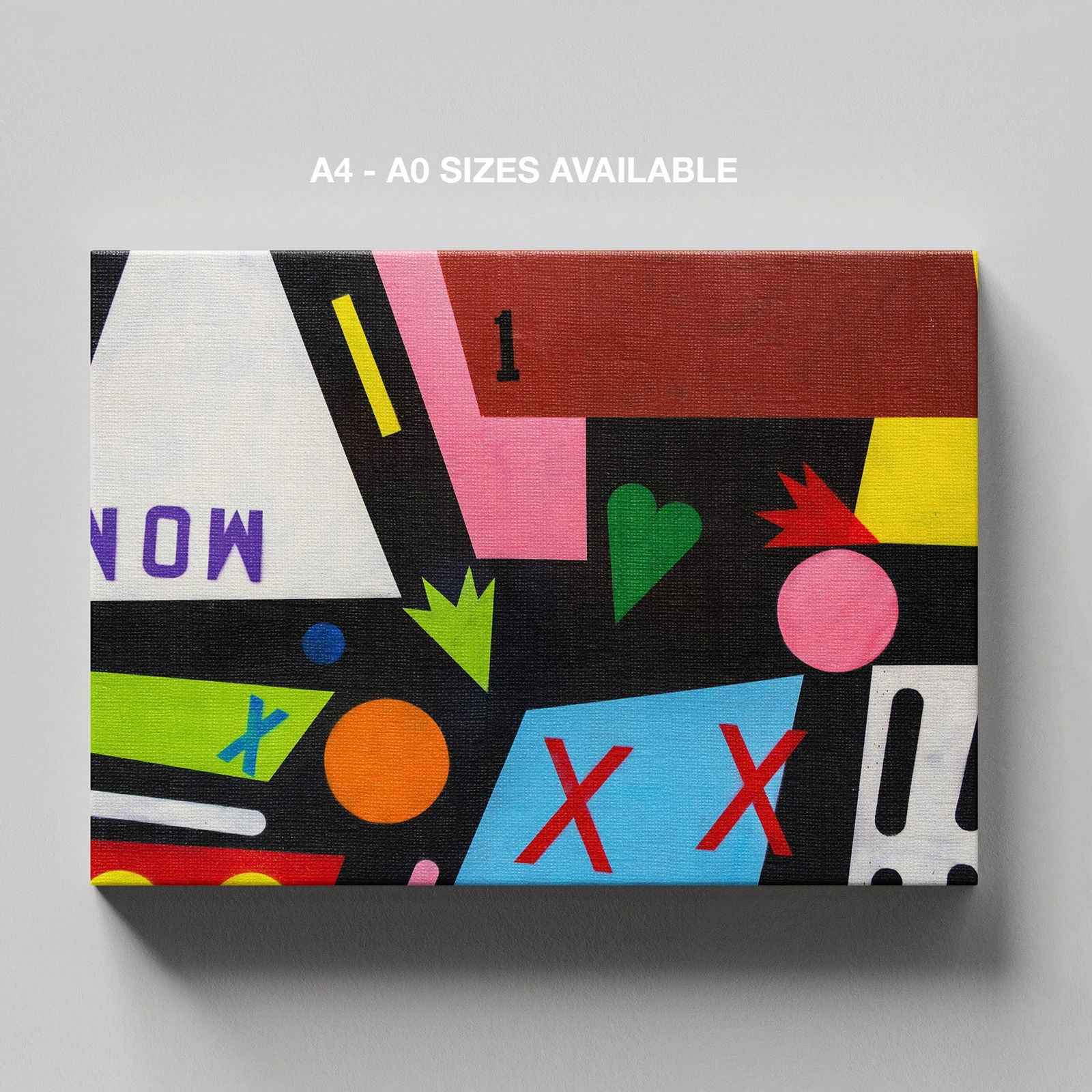 Colourful Abstract Shape Graffiti Art - Framed Canvas Wall Art Print | House Prints