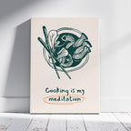 Cooking Is My Meditation Kitchen Food - Framed Canvas Wall Art Print | House Prints
