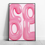 Modern Pink Cool Bubble Style Text - Rolled Poster Wall Art Print