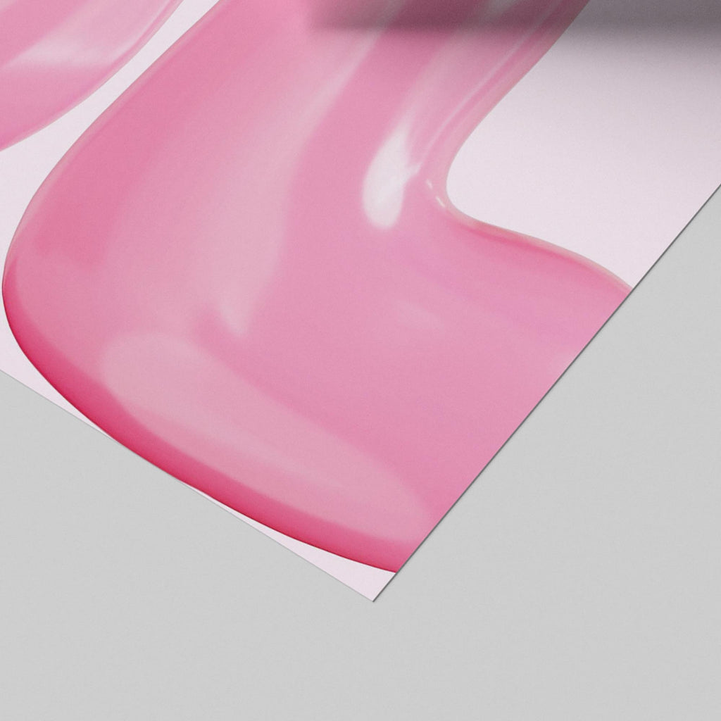 Modern Pink Cool Bubble Style Text - Rolled Poster Wall Art Print