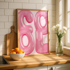 Modern Pink Cool Bubble Style Text - Rolled Poster Wall Art Print
