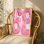 Modern Pink Cool Bubble Style Text - Rolled Poster Wall Art Print