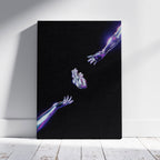 Cosmic Chrome Purple Heart - Framed Canvas Wall Art Print | House Prints