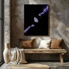 Cosmic Chrome Purple Heart - Framed Canvas Wall Art Print | House Prints