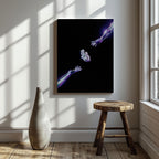Cosmic Chrome Purple Heart - Framed Canvas Wall Art Print | House Prints