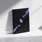 Cosmic Chrome Purple Heart - Framed Canvas Wall Art Print | House Prints