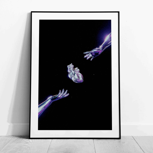 Cosmic Chrome Purple Heart - Rolled Poster Wall Art Print - House Prints
