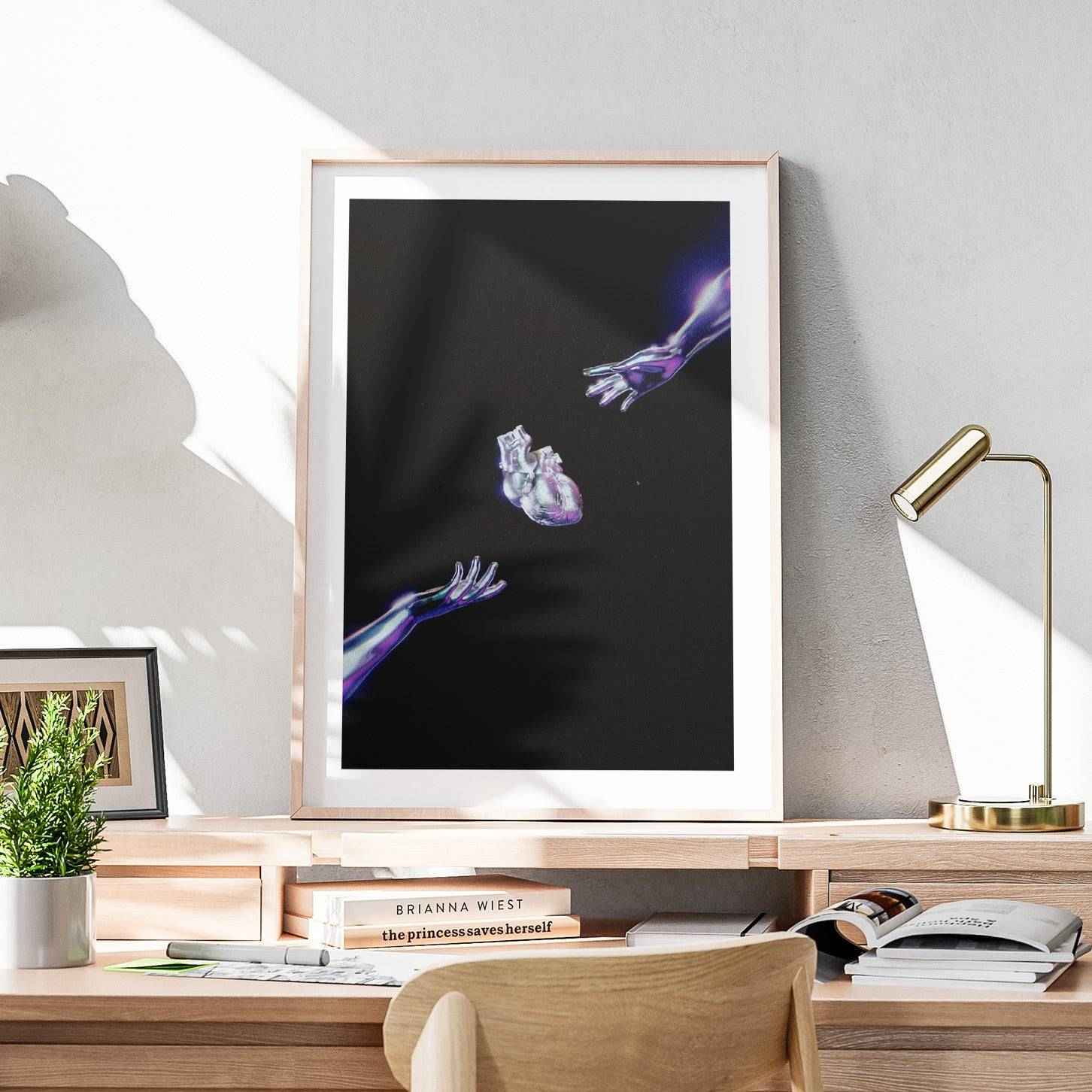 Cosmic Chrome Purple Heart - Rolled Poster Wall Art Print | House Prints
