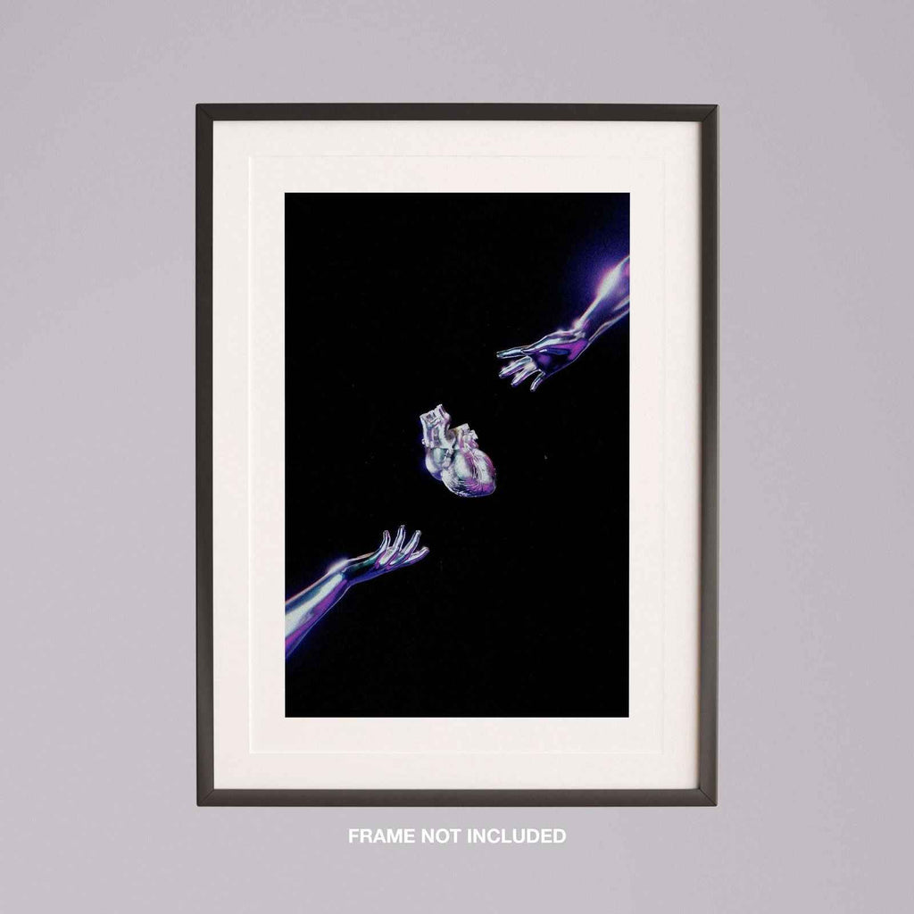 Cosmic Chrome Purple Heart - Rolled Poster Wall Art Print | House Prints