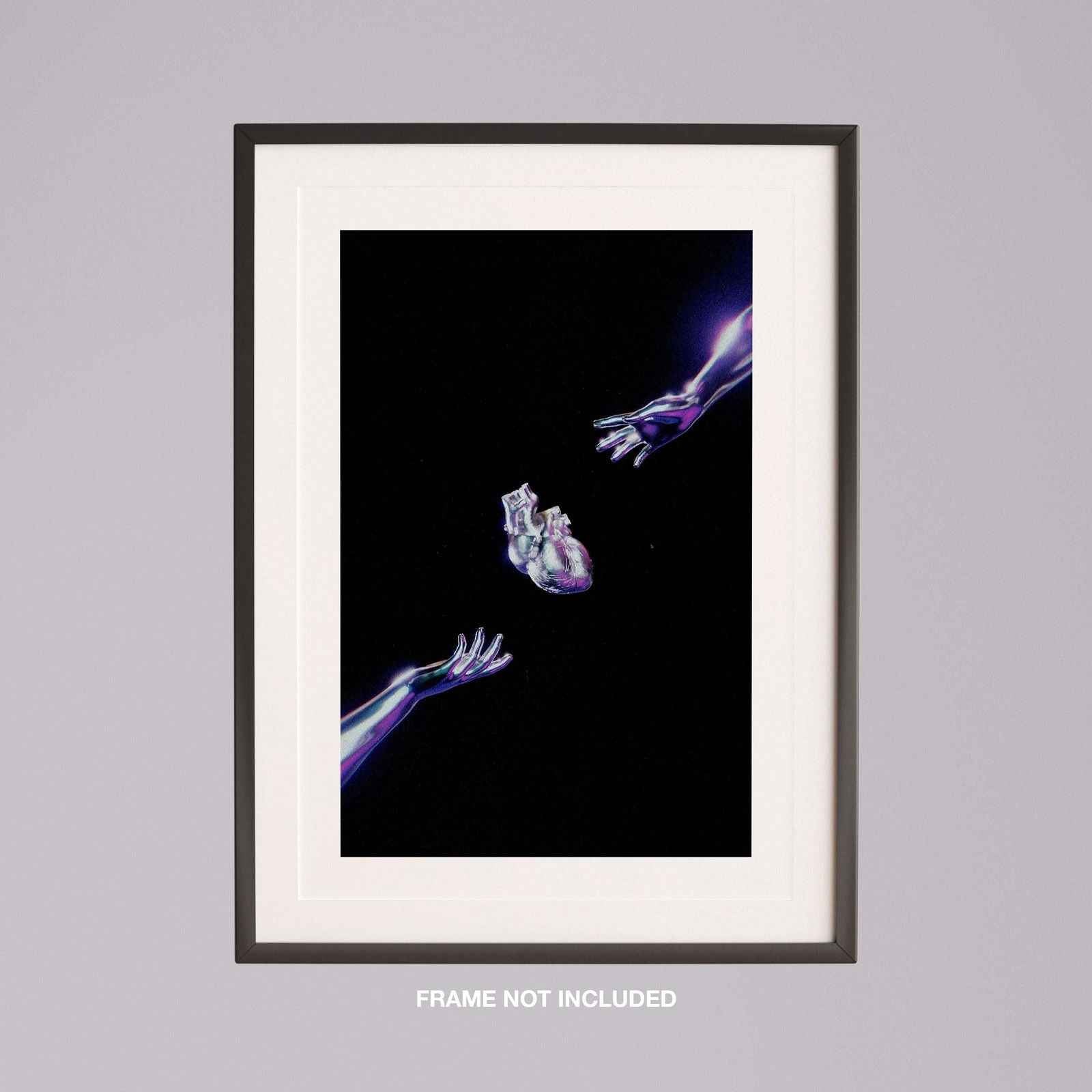 Cosmic Chrome Purple Heart - Rolled Poster Wall Art Print | House Prints