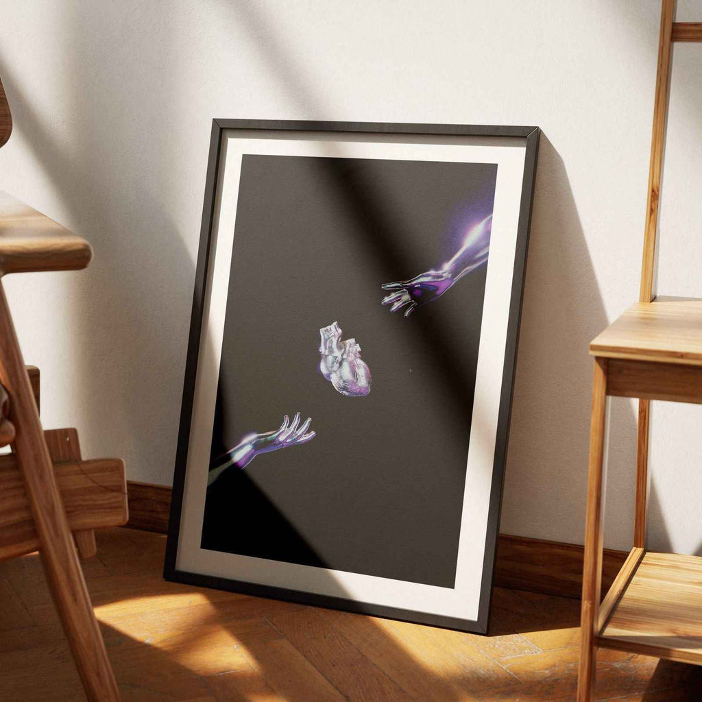 Cosmic Chrome Purple Heart - Rolled Poster Wall Art Print | House Prints