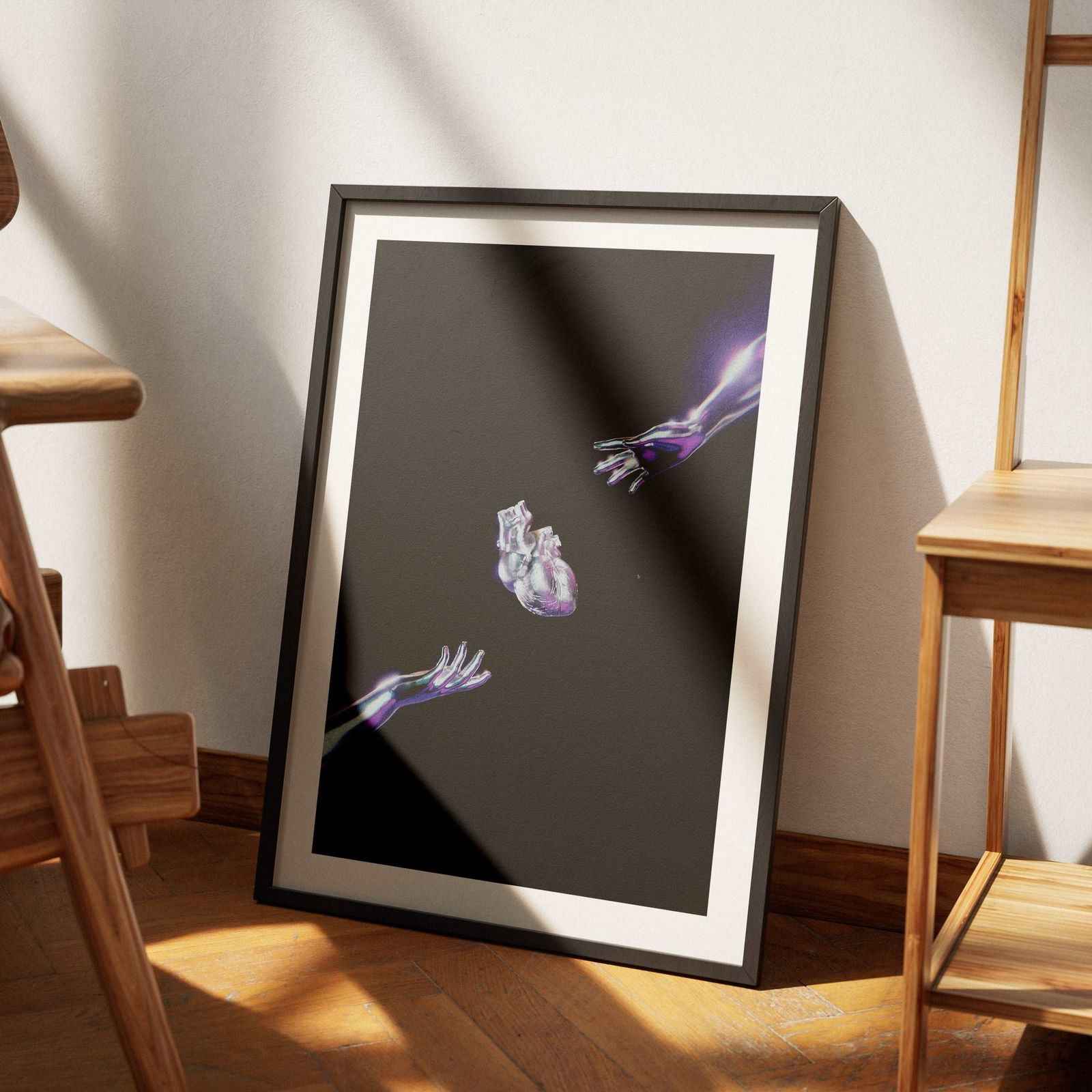 Cosmic Chrome Purple Heart - Rolled Poster Wall Art Print | House Prints