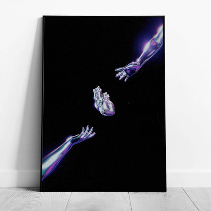 Cosmic Chrome Purple Heart - Rolled Poster Wall Art Print - House Prints
