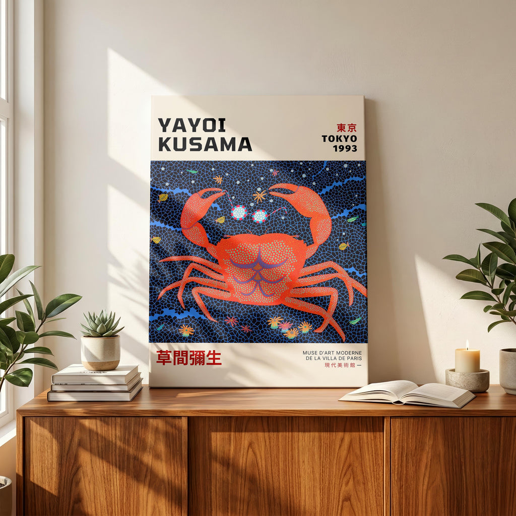 Crab Tokyo 1993 - Yayoi Kusama - Framed Canvas Wall Art Print