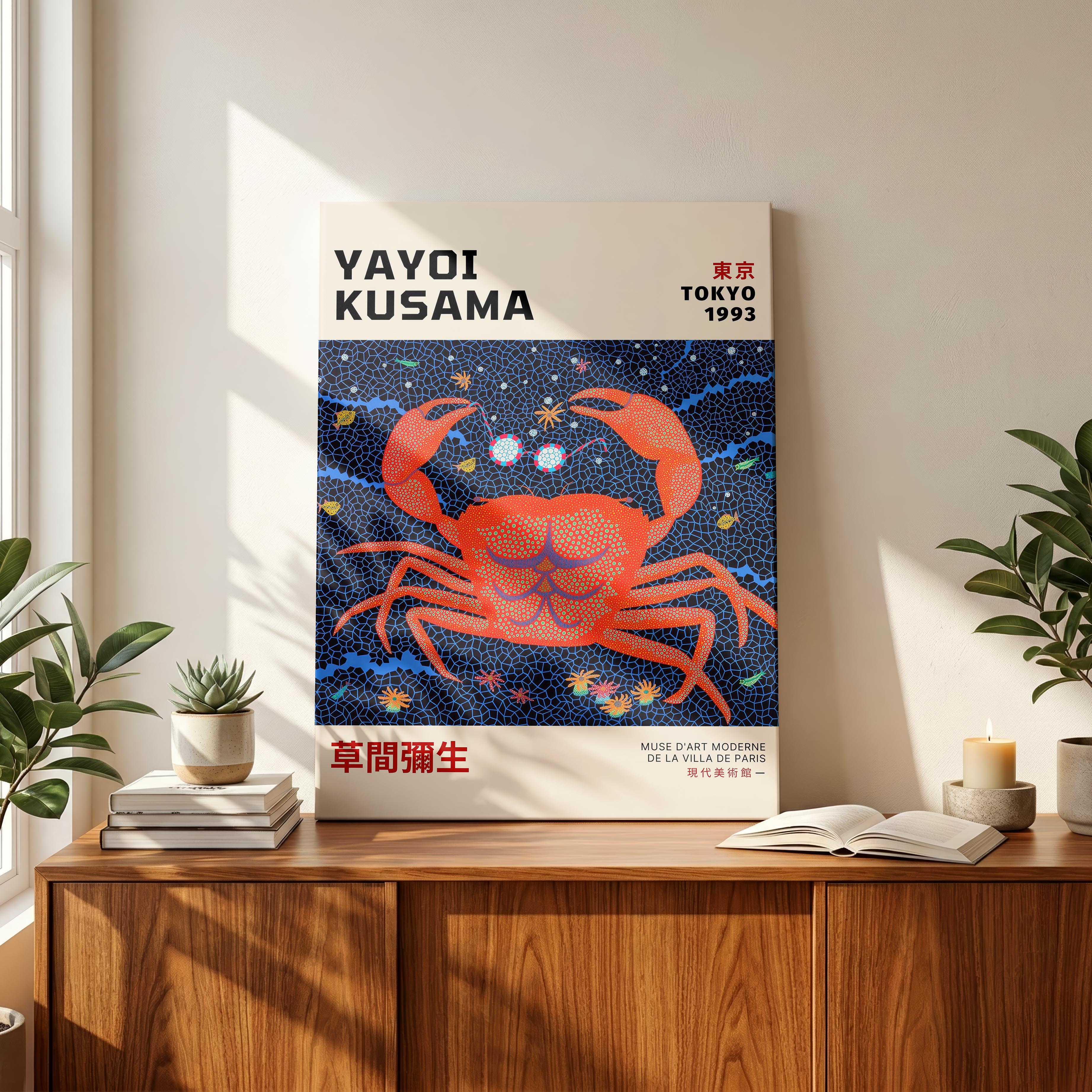 Crab Tokyo 1993 - Yayoi Kusama - Framed Canvas Wall Art Print