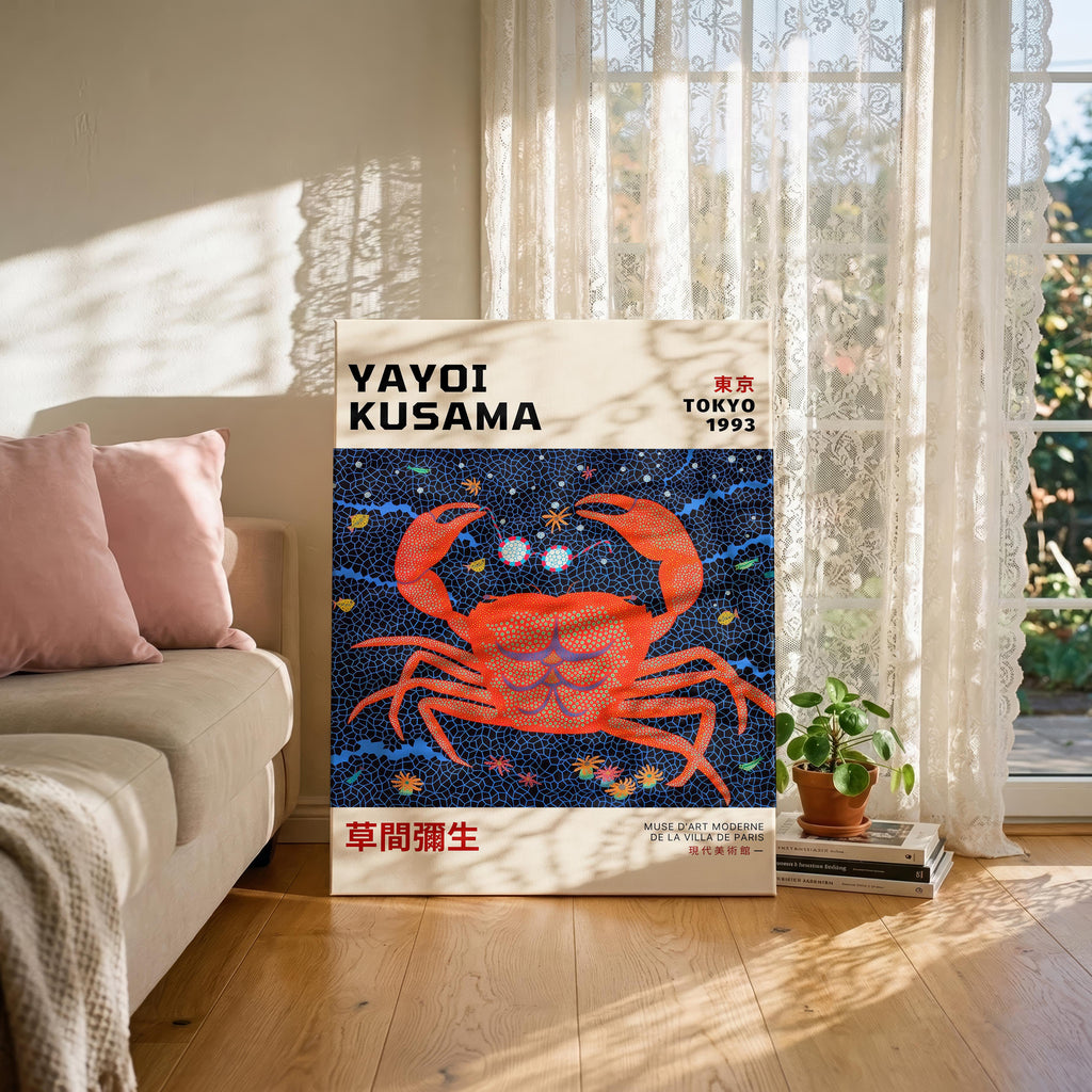 Crab Tokyo 1993 - Yayoi Kusama - Framed Canvas Wall Art Print