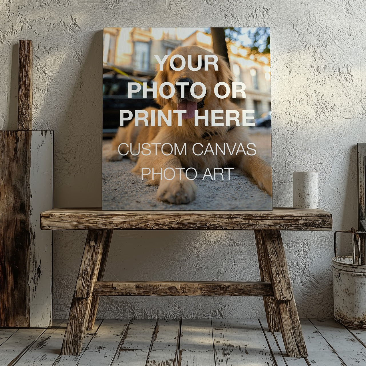 Custom Choose Your Own Personalised Photo Square - Framed Canvas Wall Art Print - House Prints