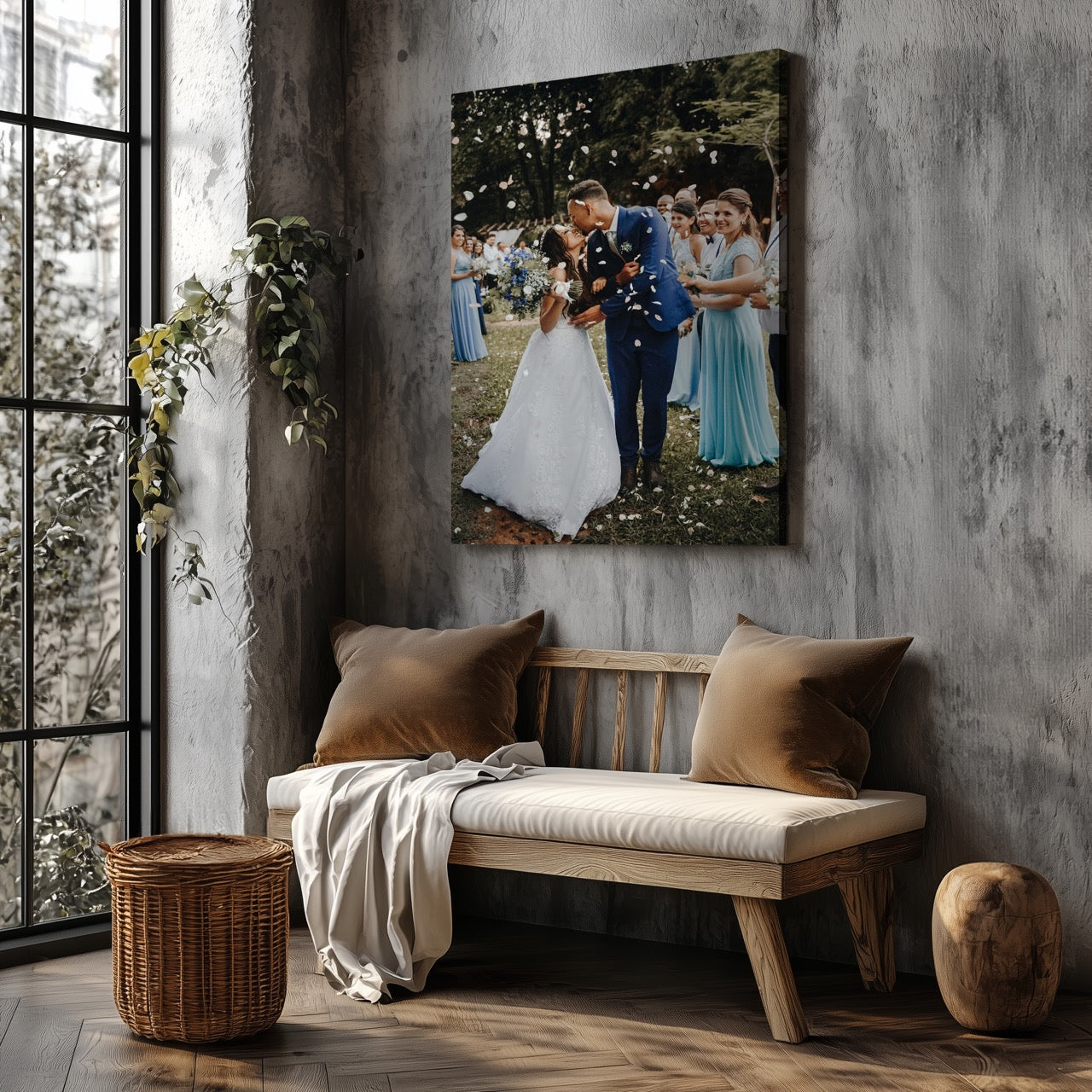 Custom Choose Your Own Personalised Photo Square - Framed Canvas Wall Art Print - House Prints