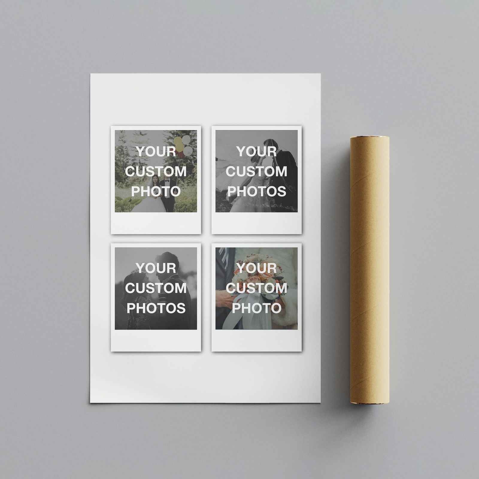 Custom Choose Your Own Photos Personalised Polaroid - Rolled Poster Wall Art Print - House Prints