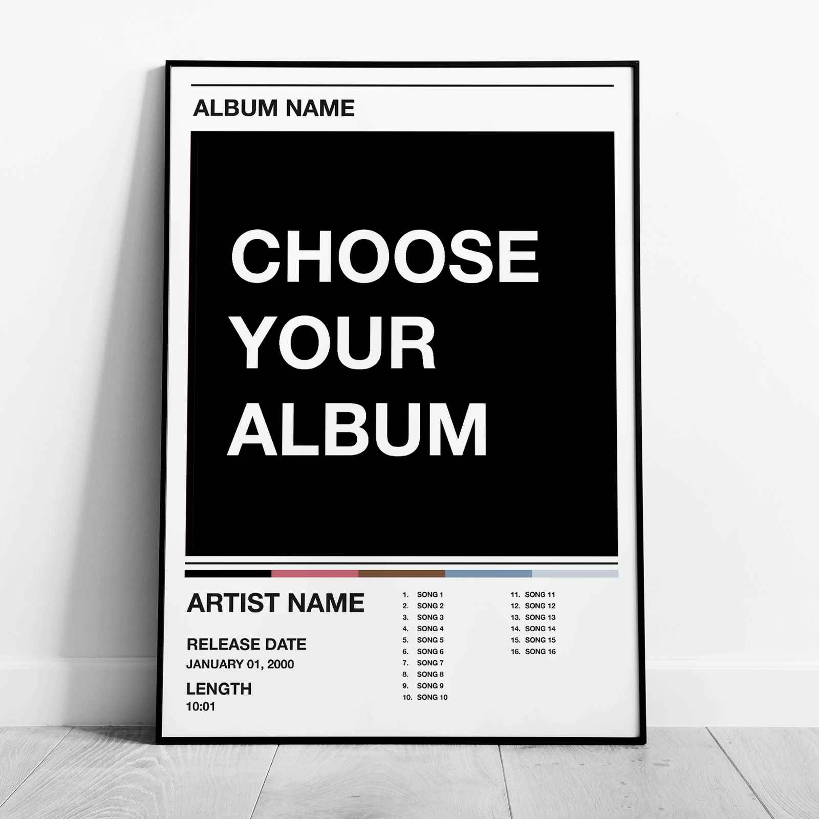 Custom Music Album Artwork Tracklist - White Rolled Poster Wall Art Print - House Prints
