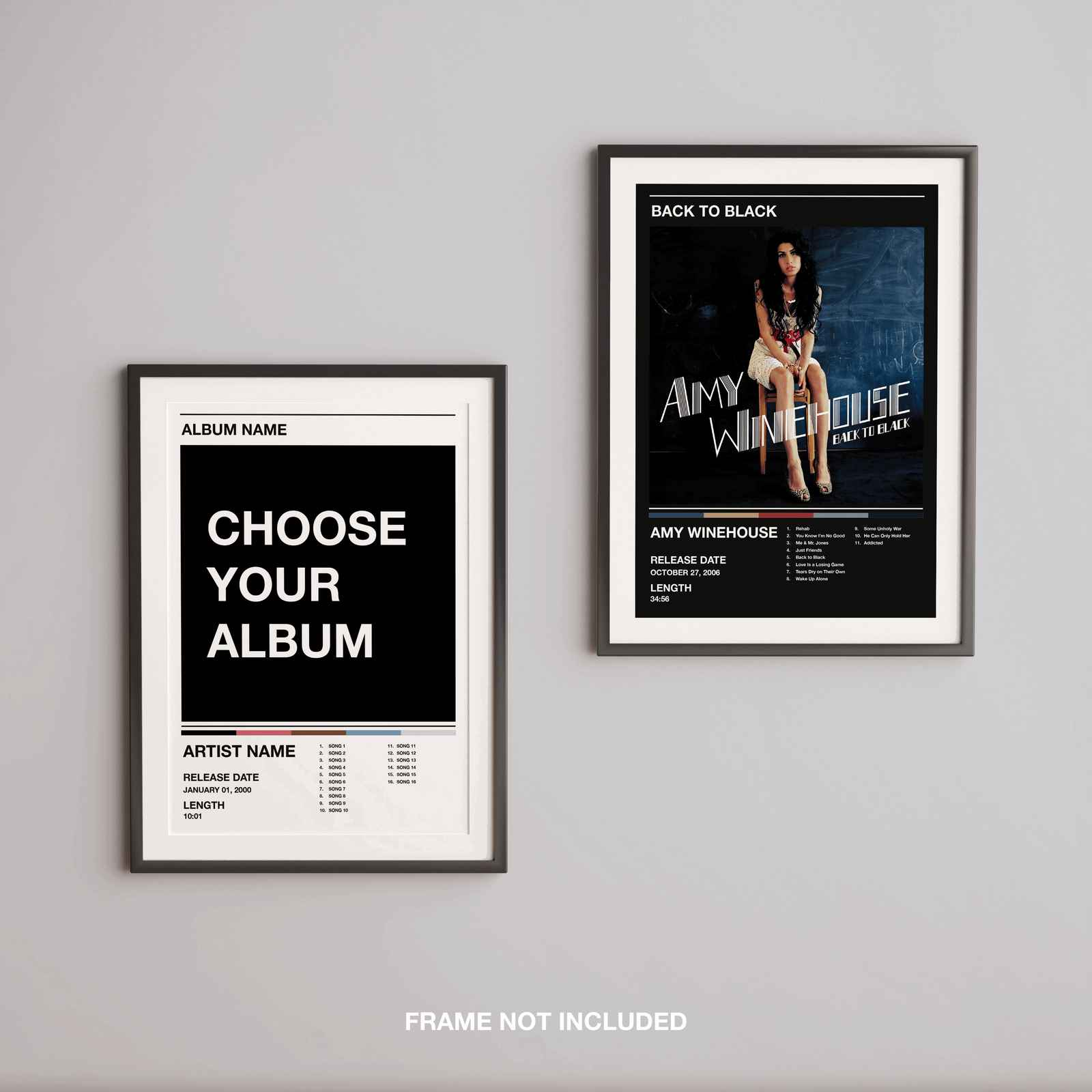Custom Music Album Artwork Tracklist - White Rolled Poster Wall Art Print - House Prints