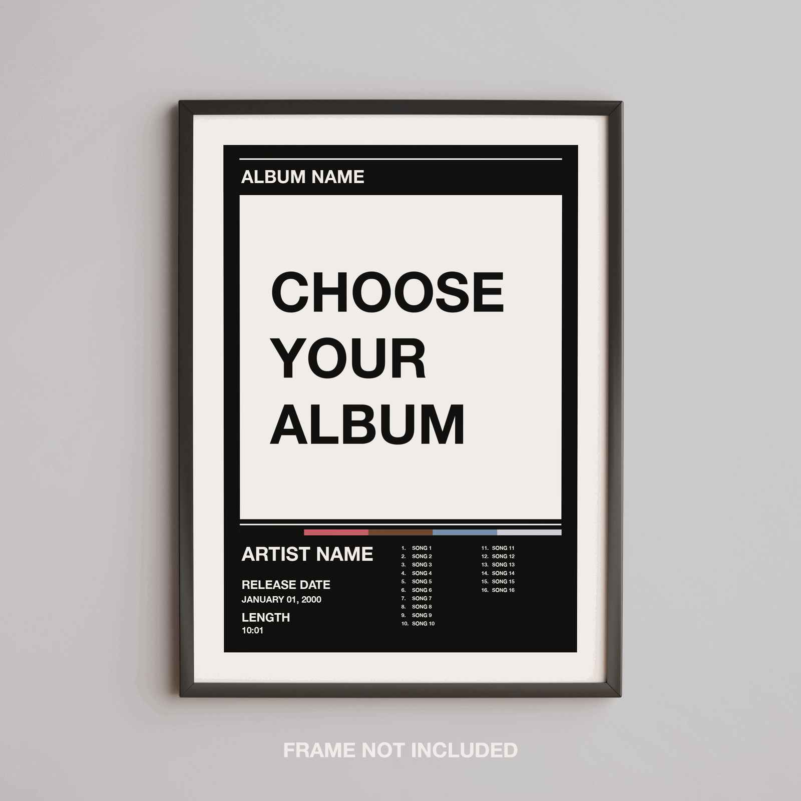 Custom Music Album Artwork Tracklist - White Rolled Poster Wall Art Print - House Prints