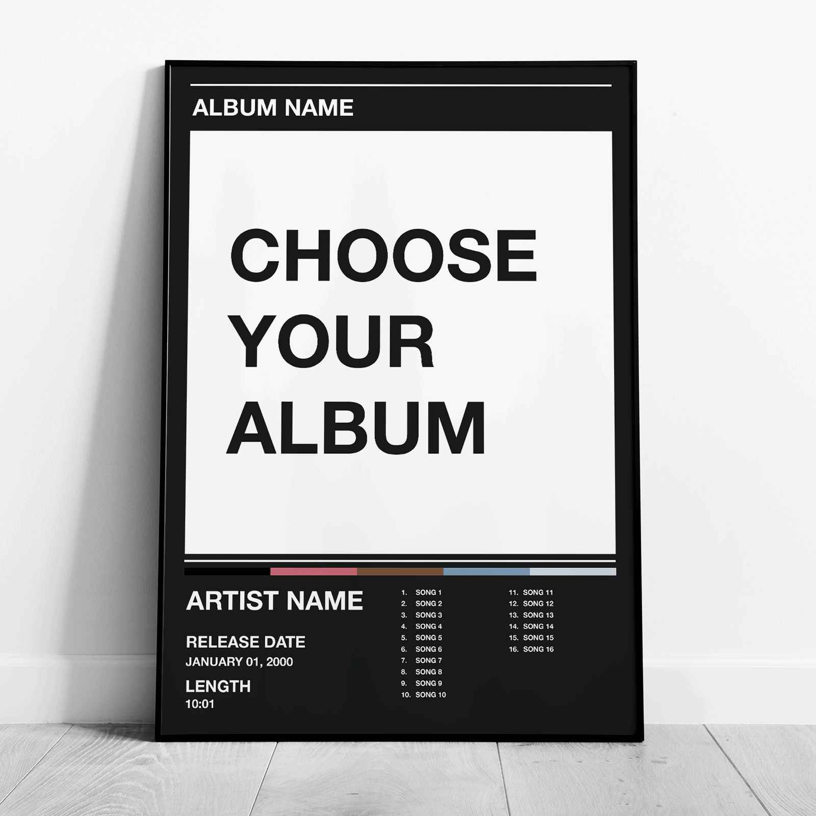Custom Music Album Artwork Tracklist - White Rolled Poster Wall Art Print | House Prints