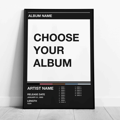 Custom Music Album Artwork Tracklist - White Rolled Poster Wall Art Print - House Prints