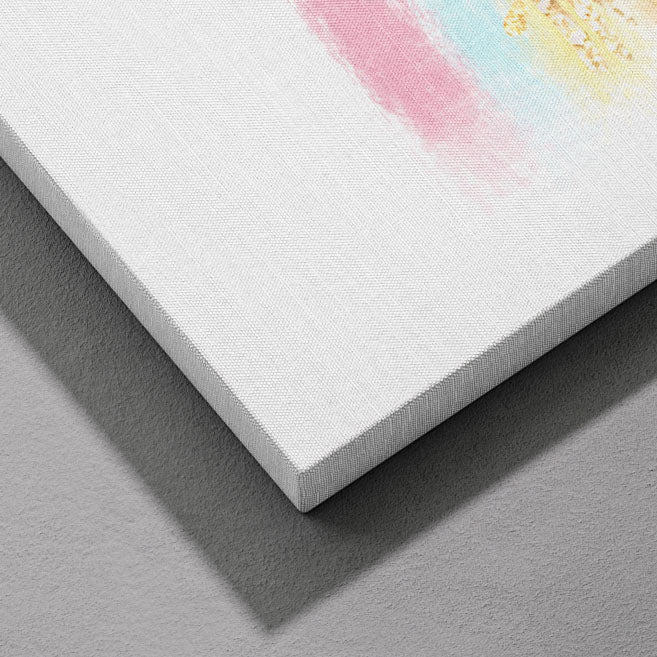 Cute Pastel Nursery Rainbow Drawing - Framed Canvas Wall Art Print | House Prints