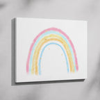 Cute Pastel Nursery Rainbow Drawing - Framed Canvas Wall Art Print | House Prints