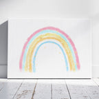 Cute Pastel Nursery Rainbow Drawing - Framed Canvas Wall Art Print | House Prints