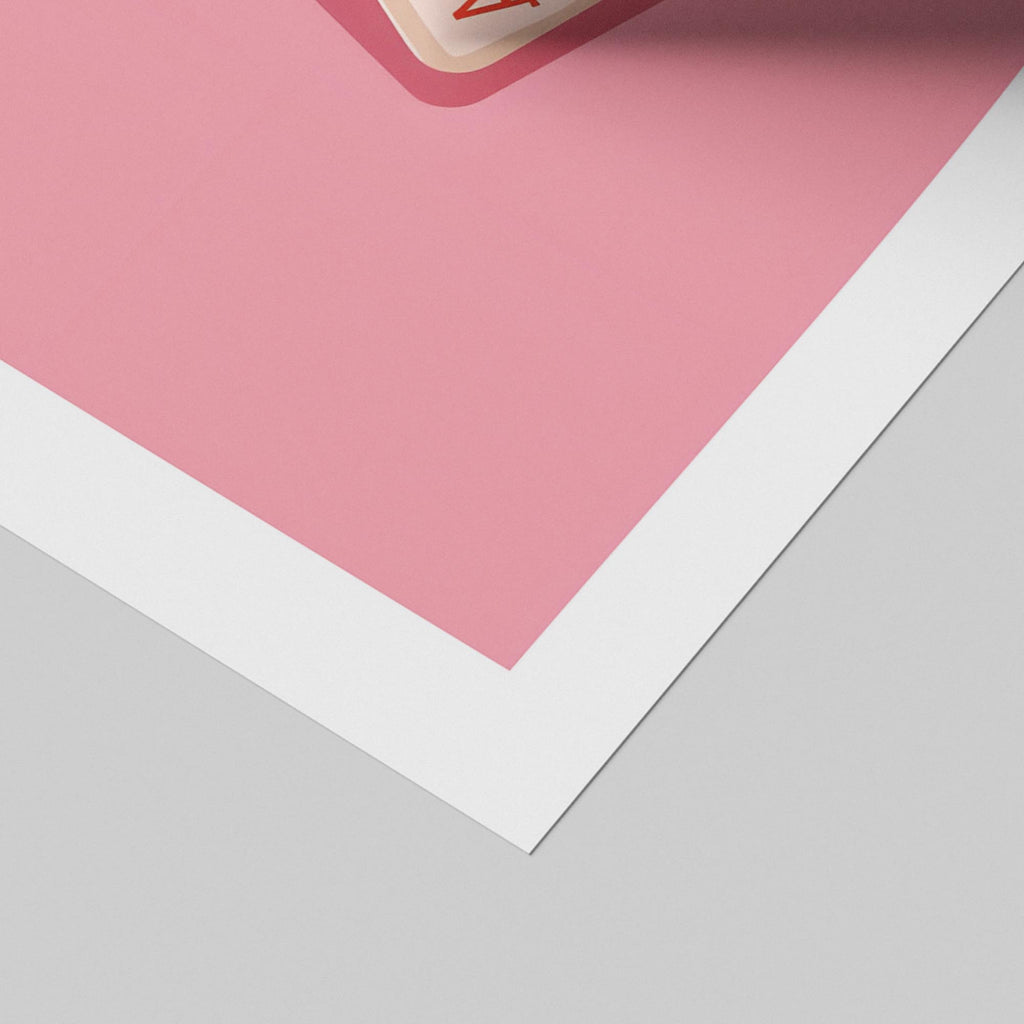 Cute Pink Love Heart Playing Cards - Rolled Poster Wall Art Print