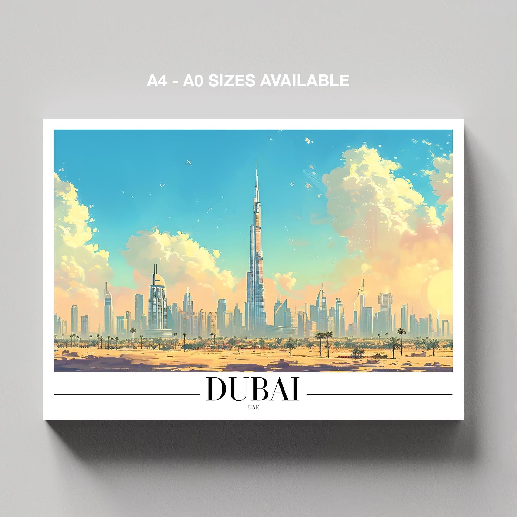 Timeless Dubai UAE City World Travel - Framed Canvas Wall Art Print - House Prints
