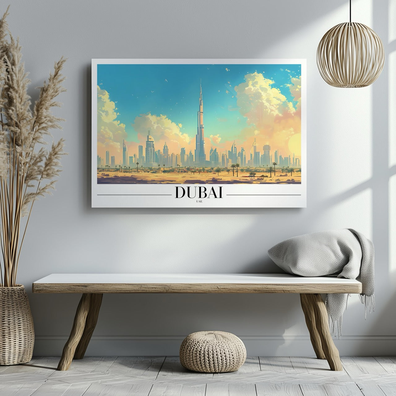 Timeless Dubai UAE City World Travel - Framed Canvas Wall Art Print - House Prints