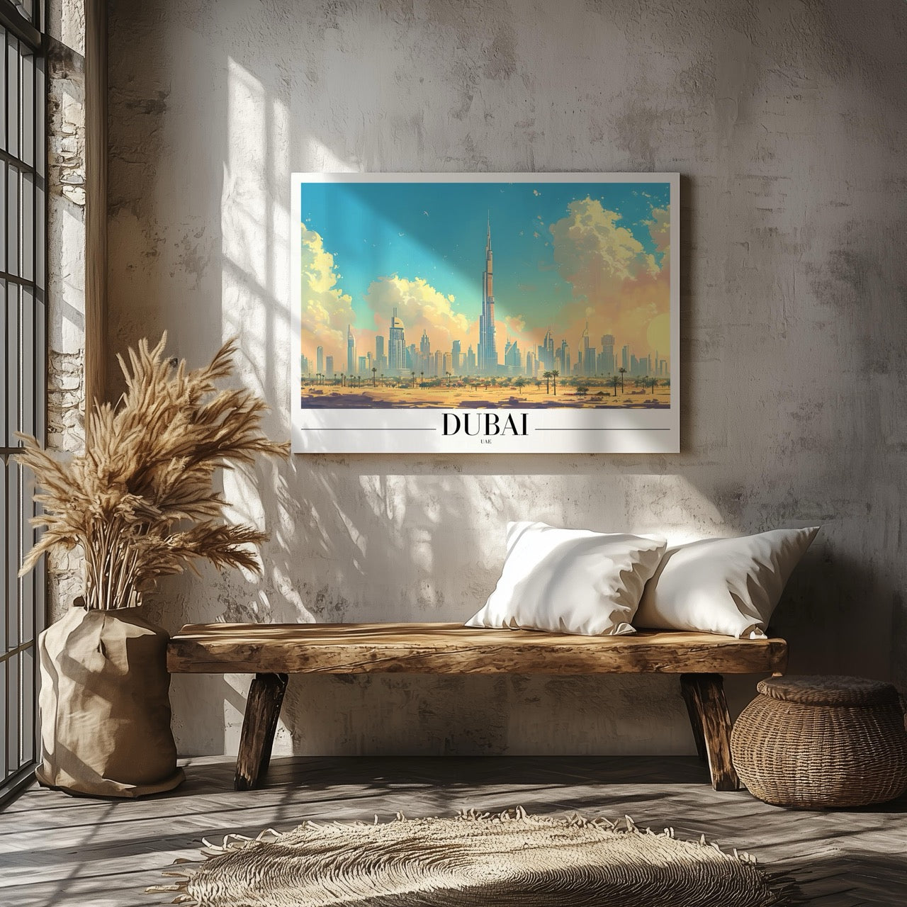 Timeless Dubai UAE City World Travel - Framed Canvas Wall Art Print - House Prints