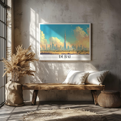 Timeless Dubai UAE City World Travel - Framed Canvas Wall Art Print - House Prints