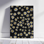 Daisy Flowers in the Dark - Framed Canvas Wall Art Print | House Prints