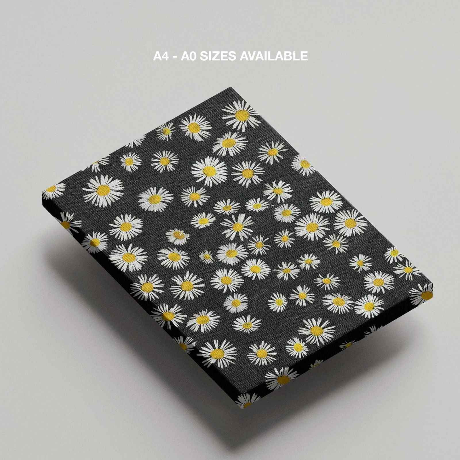 Daisy Flowers in the Dark - Framed Canvas Wall Art Print - House Prints