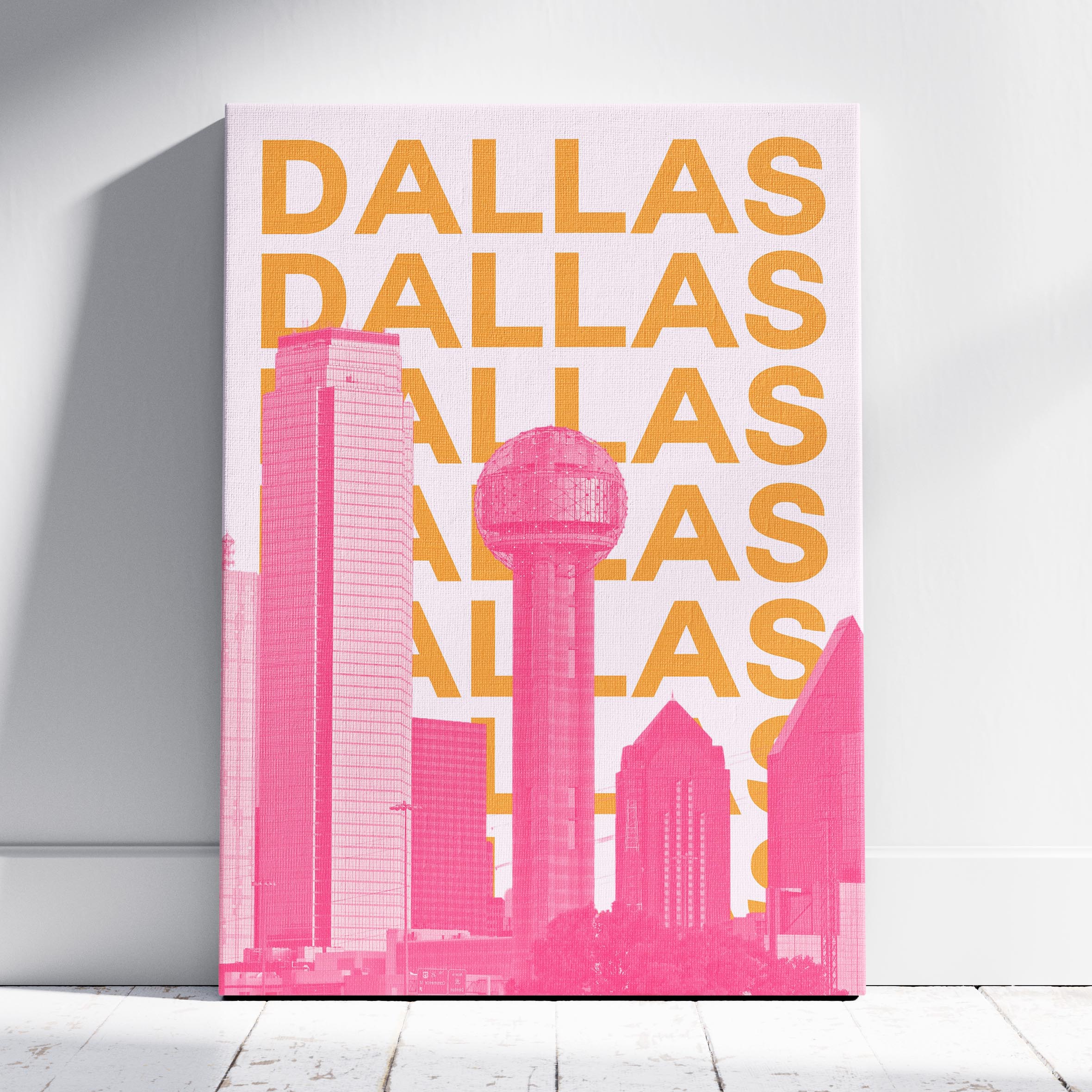 Dallas Texas USA World Travel Art - Framed Canvas Wall Art Print