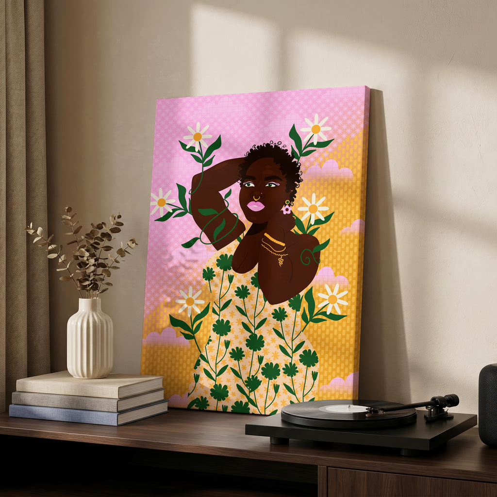 Dancing in the Daisies - Rosalinde Clara - Framed Canvas Wall Art Print | House Prints