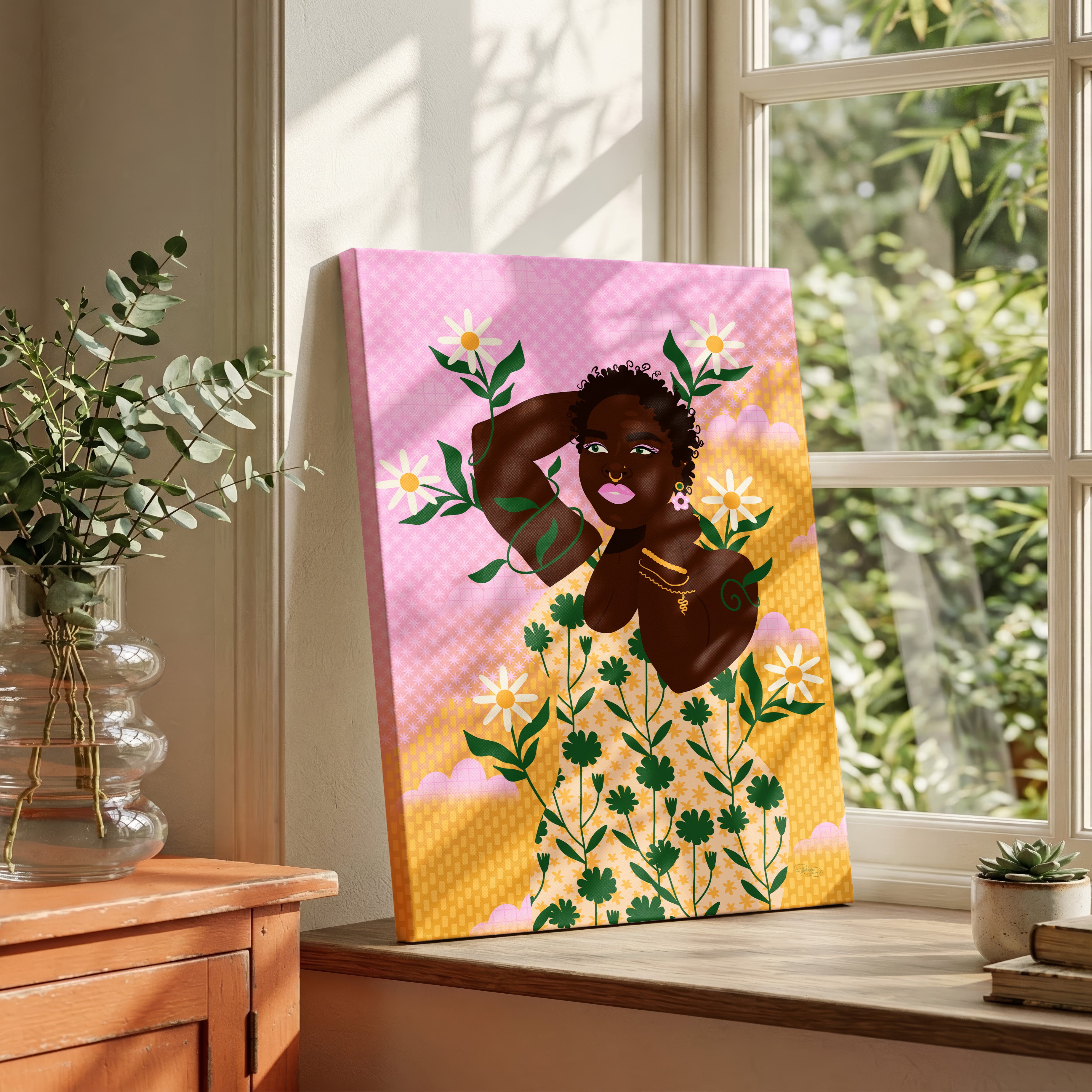 Dancing in the Daisies - Rosalinde Clara - Framed Canvas Wall Art Print | House Prints