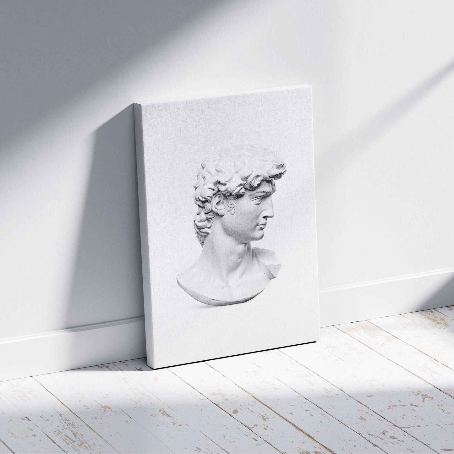 David Statue Head - Michelangelo Buonarroti - Framed Canvas Wall Art Print - House Prints