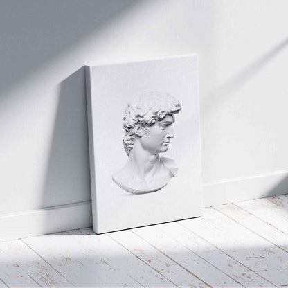 David Statue Head - Michelangelo Buonarroti - Framed Canvas Wall Art Print - House Prints