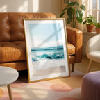Dreamy Coastal Blue Ocean Waves in Summer - Rolled Poster Wall Art Print