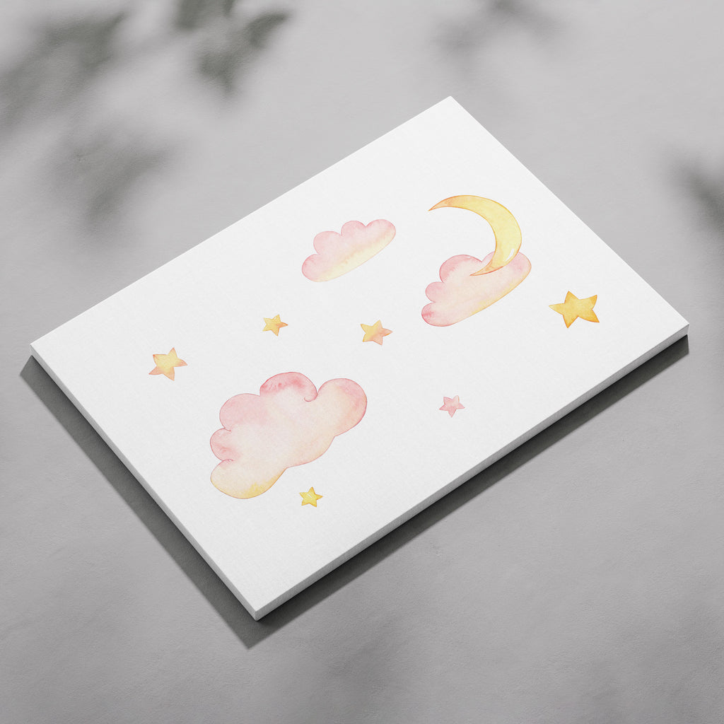 Dreamy Soft Pastel Pink Clouds - Framed Canvas Wall Art Print | House Prints