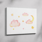 Dreamy Soft Pastel Pink Clouds - Framed Canvas Wall Art Print | House Prints